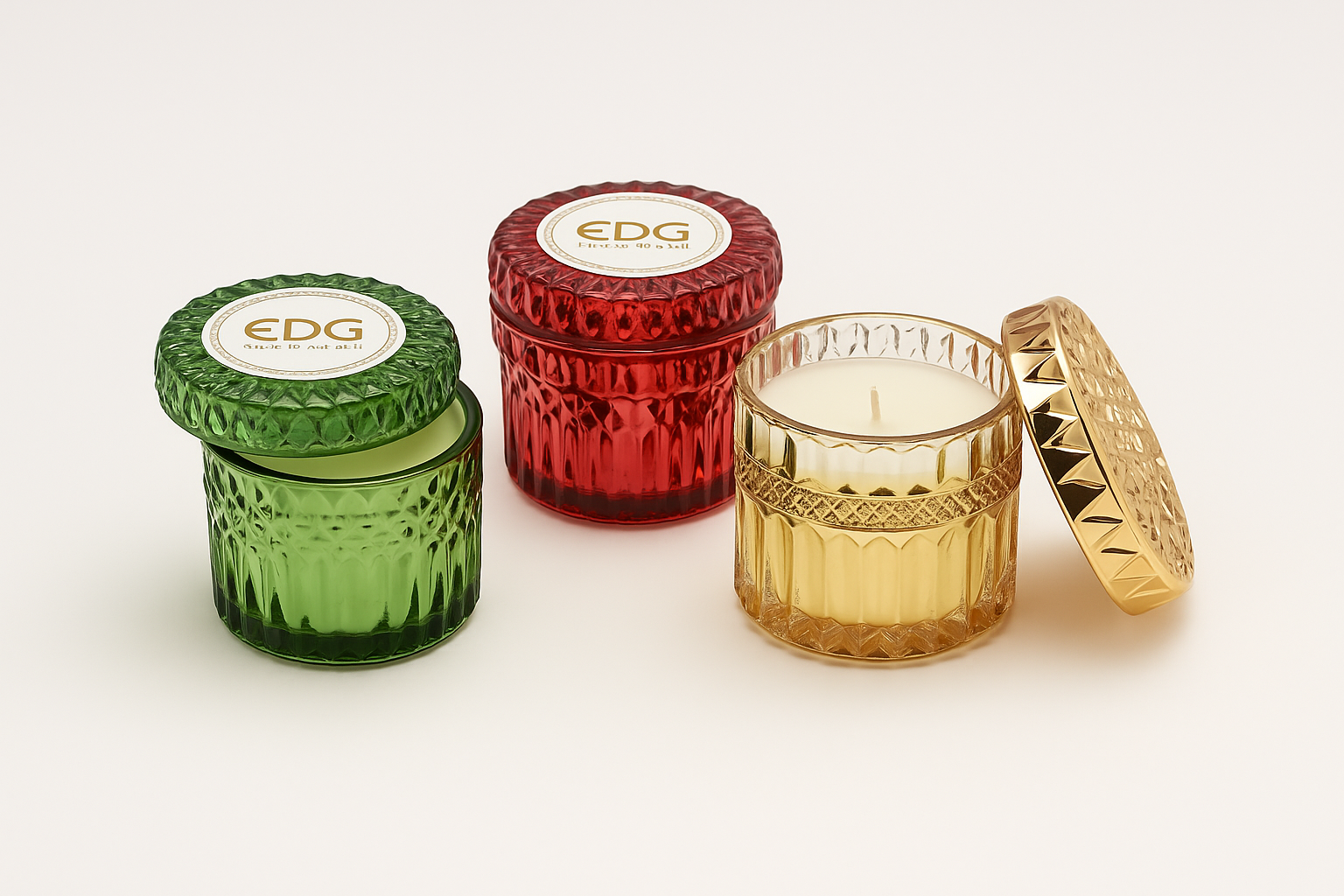 Duftlys i ulike farger og lukter