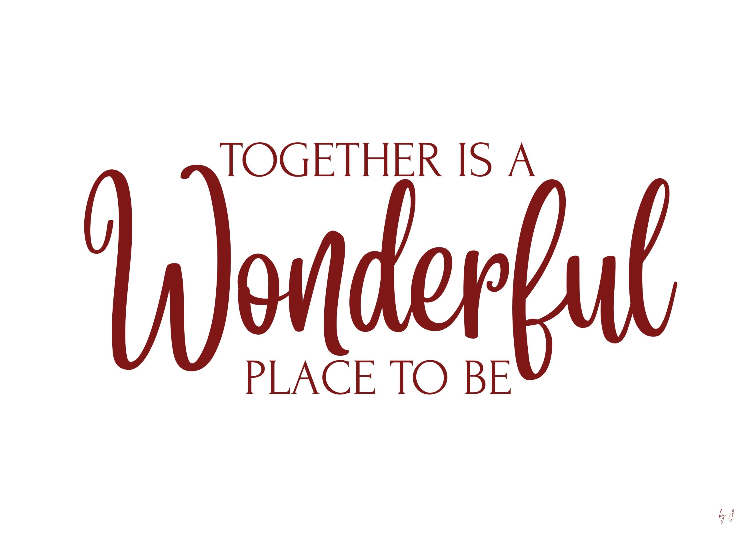 Wonderful place rød/hvit poster