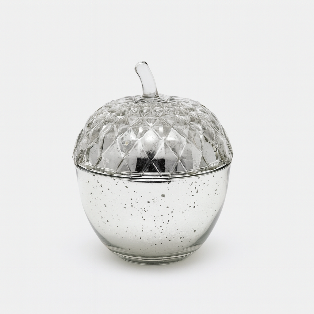 Duftlys Kongle i gull og sølv 15 cm