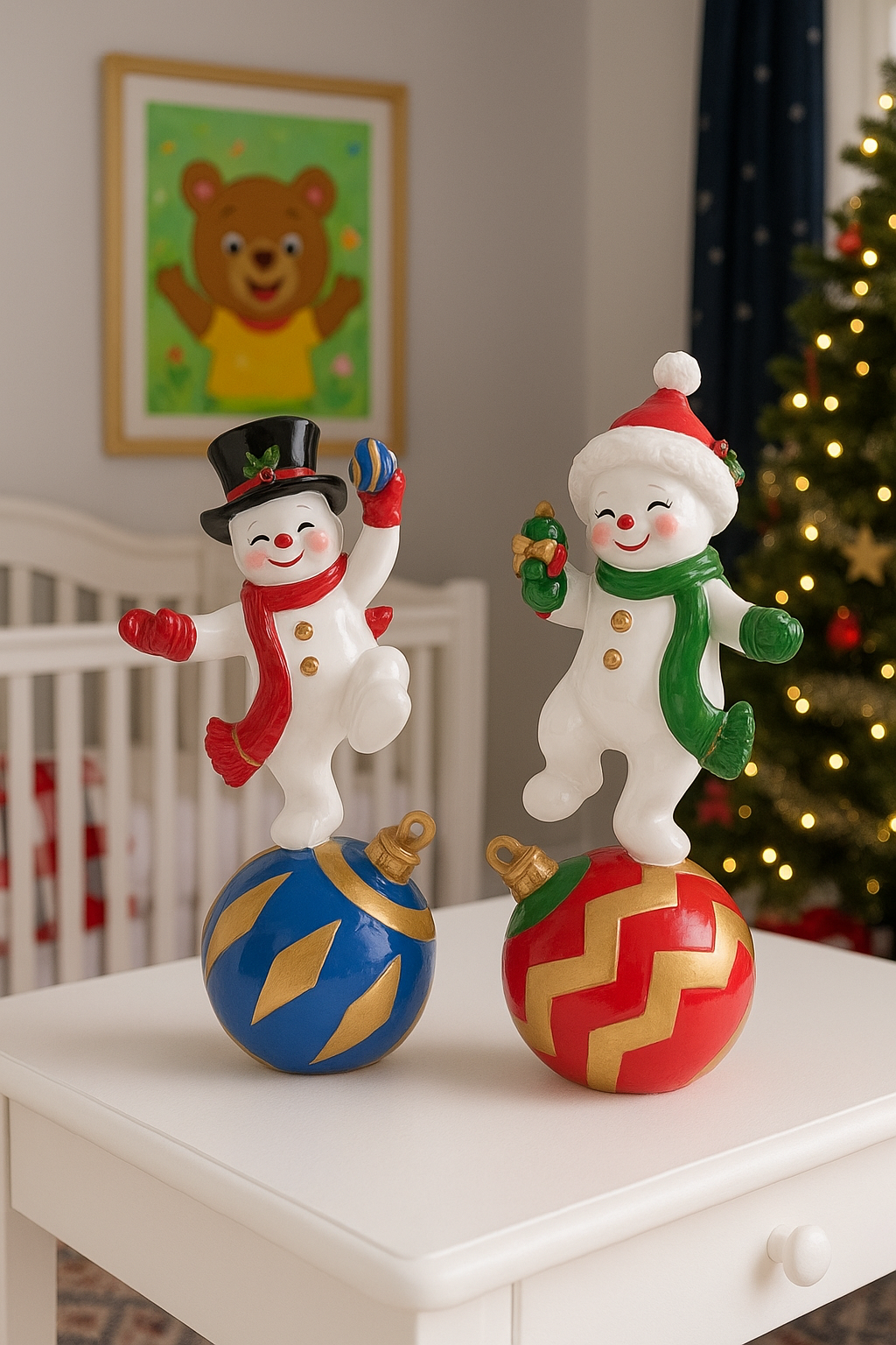 Sett med snømann figurer 27,5 cm