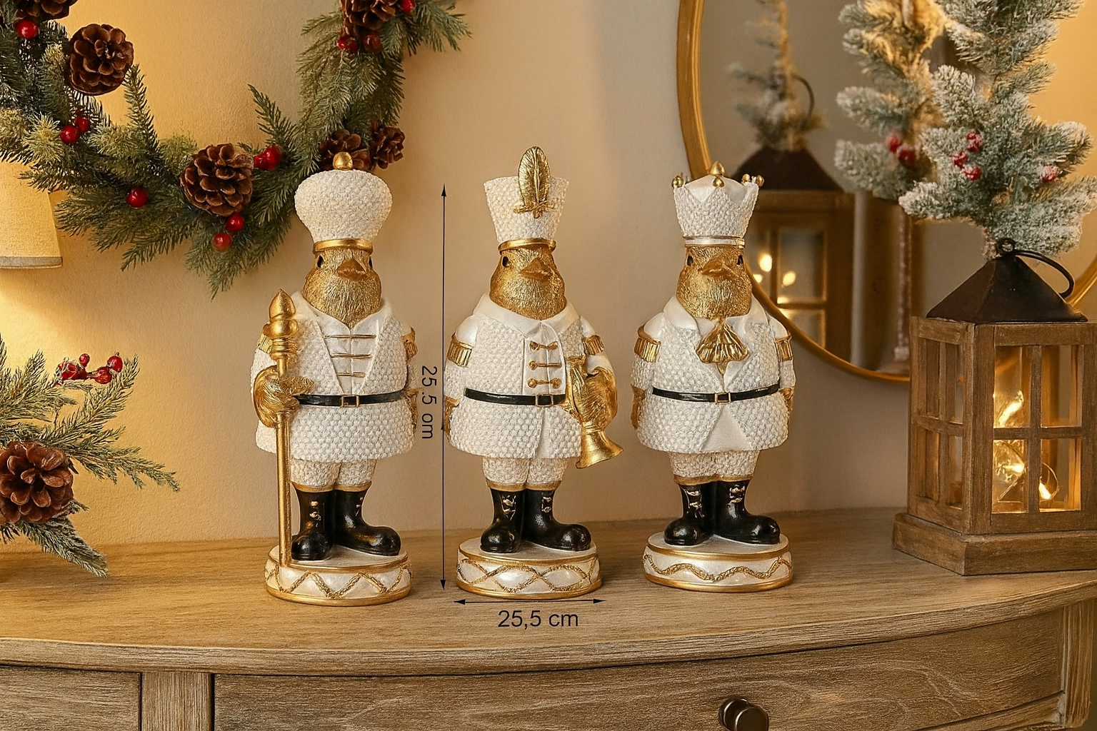 Sett med tinnsoldat fugler 25,5 cm