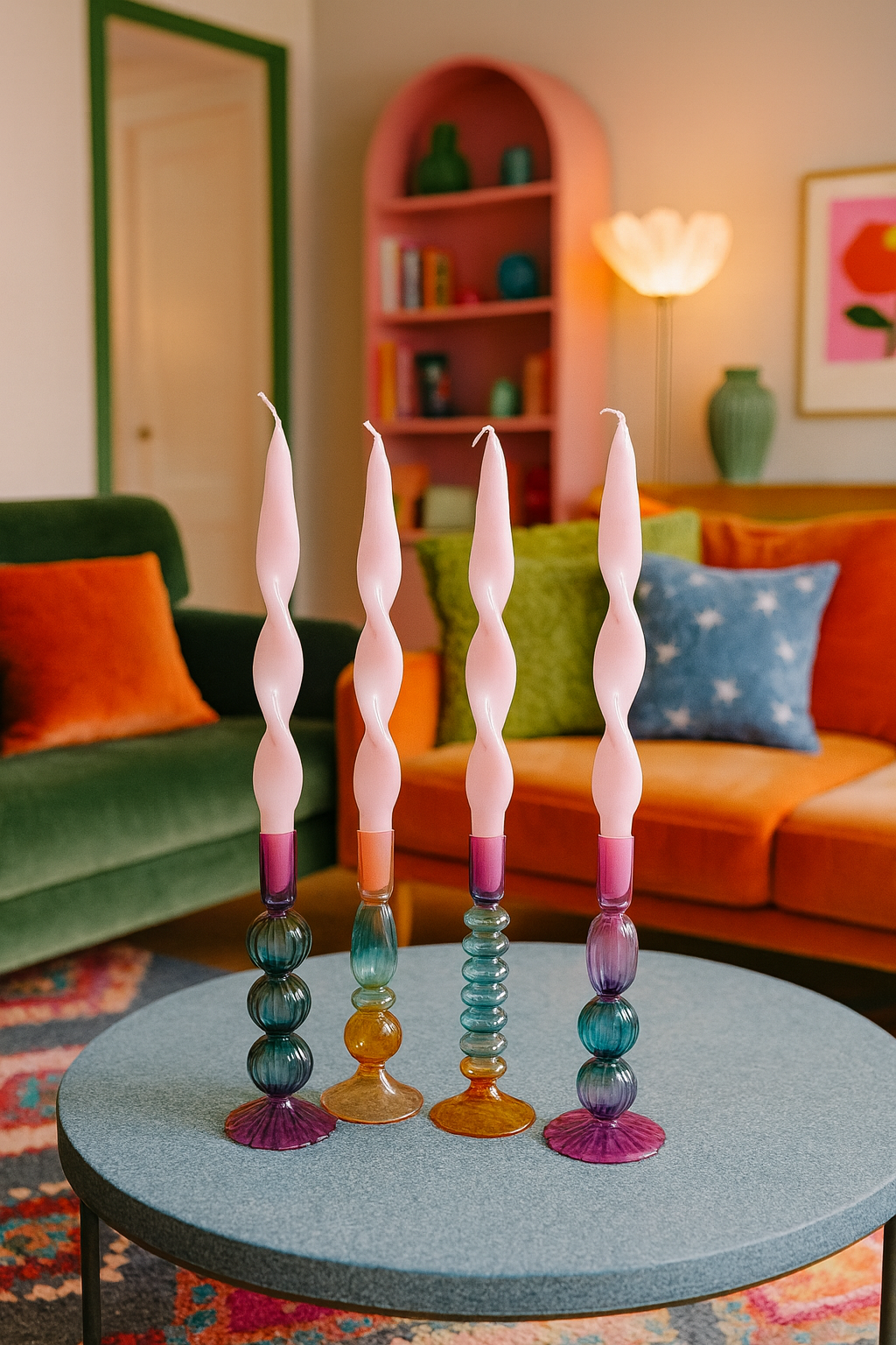 Lysestaker sett med stearinlys