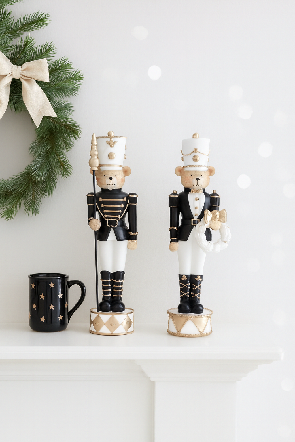 Sett med bamse soldater 32 cm