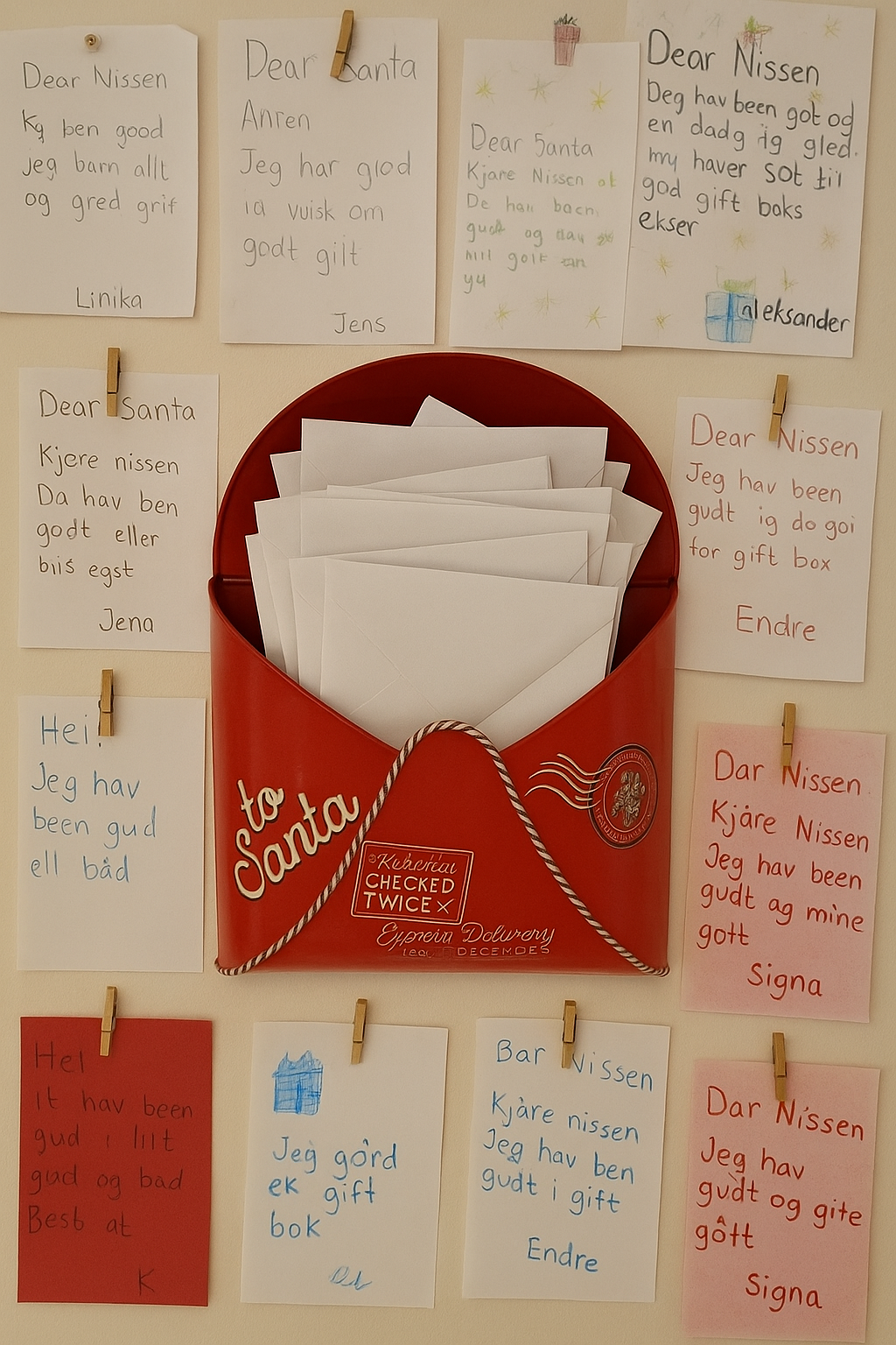 Vegghengt postkasse 35 cm